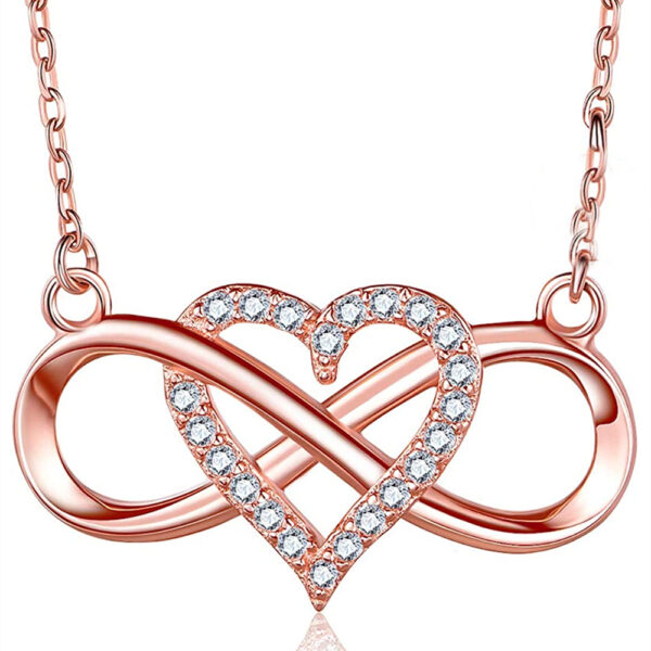 Colar de pingente de coração infinito criativo, moderno e elegante, acessório decorativo, presente de aniversário ou feriado para meninas - Imagem 4
