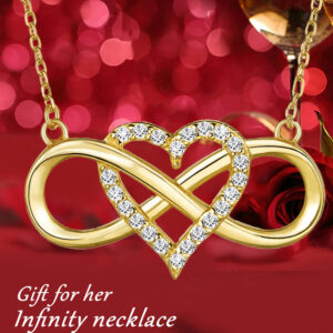 Colar de pingente de coração infinito criativo, moderno e elegante, acessório decorativo, presente de aniversário ou feriado para meninas