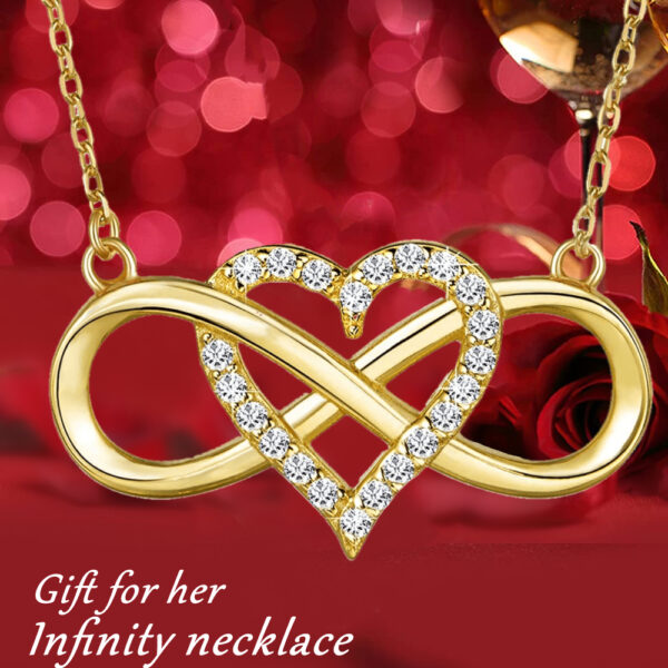 Colar de pingente de coração infinito criativo, moderno e elegante, acessório decorativo, presente de aniversário ou feriado para meninas
