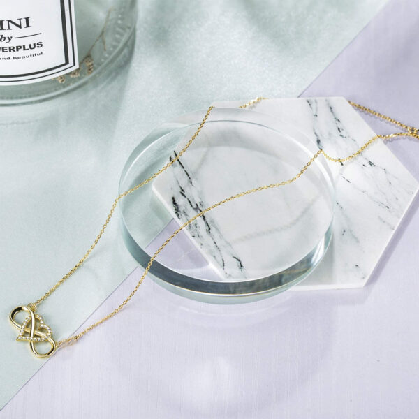 Colar de pingente de coração infinito criativo, moderno e elegante, acessório decorativo, presente de aniversário ou feriado para meninas - Imagem 10