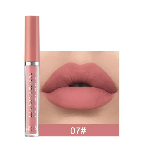 Handaiyan matte líquido batom de veludo pigmentos gloss labial à prova dnonágua hidratante antiaderente copo lábio matiz beleza cosméticos tslm1 - Imagem 10
