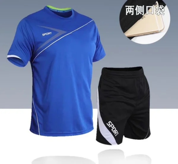 2022 novo agasalho de verão masculino camiseta solta com shorts juntos roupas masculinas camisas de futebol manter conjuntos legais tamanho grande M a 5XL - Imagem 19