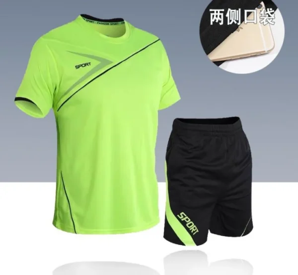 2022 novo agasalho de verão masculino camiseta solta com shorts juntos roupas masculinas camisas de futebol manter conjuntos legais tamanho grande M a 5XL - Imagem 7