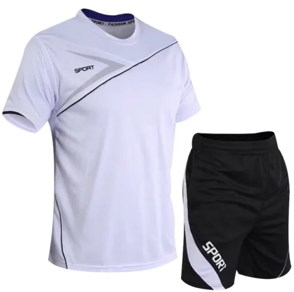 2022 novo agasalho de verão masculino camiseta solta com shorts juntos roupas masculinas camisas de futebol manter conjuntos legais tamanho grande M a 5XL - Imagem 11