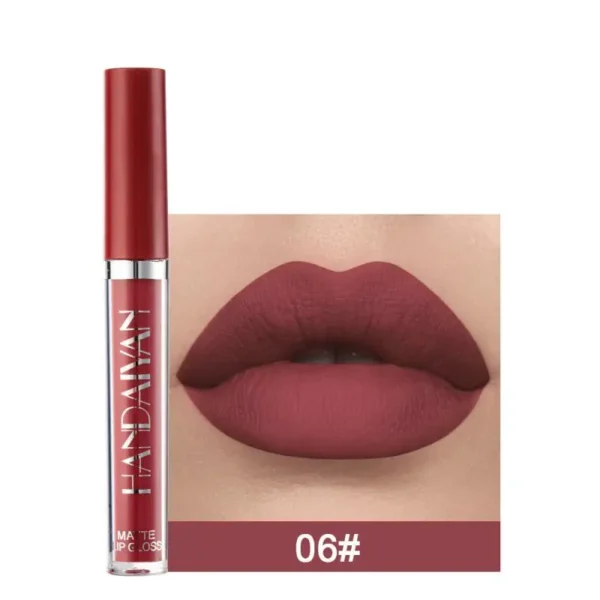 Handaiyan matte líquido batom de veludo pigmentos gloss labial à prova dnonágua hidratante antiaderente copo lábio matiz beleza cosméticos tslm1 - Imagem 11