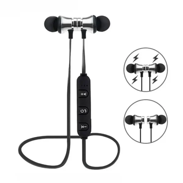 Xt11 fone de ouvido sem fio com adsorção magnética, bluetooth 4.2, fone de ouvido estéreo esportivo para telefone - Imagem 2
