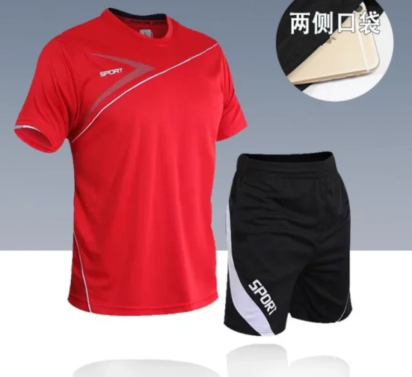 2022 novo agasalho de verão masculino camiseta solta com shorts juntos roupas masculinas camisas de futebol manter conjuntos legais tamanho grande M a 5XL - Imagem 15
