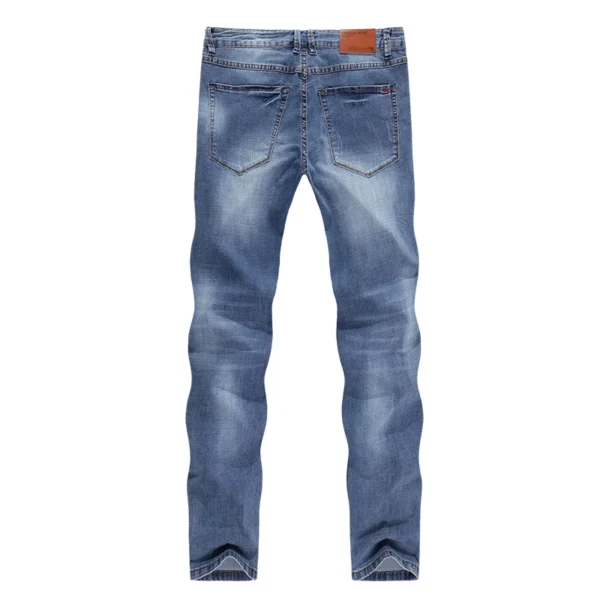 KSTUN Mens Jeans 2021 Primavera Outono Negócios Casual Reto Slim Fitness Elástico Azul Calças Cavalheiro Cowboys Jean Hombre - Imagem 2