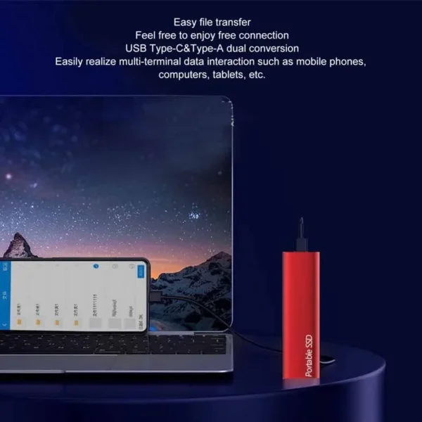 Disco rígido SSD externo portátil, Disco Flash Original para Xiami, Tipo C USB 3.1, 128TB, 2TB, 30TB, 64TB - Imagem 5