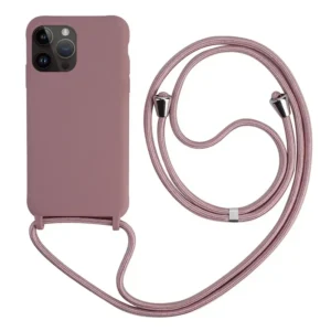 Capa de telefone com cordão de silicone macio em TPU, iPhone 16, 15, 14 Plus, 13, 12, Mini, 11 Pro, XS, Max, XR, X