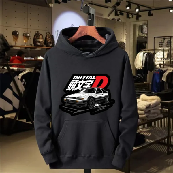 "Initial D" 2024 Moda Masculina Padrão de Corrida da Moda Estampado Roupas Masculinas Camisa Esportiva de Lazer de Inverno Roupas Entusiastas - Imagem 2