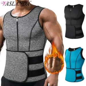 Neoprene sauna suor colete cintura formador corset corpo shaper zíper emagrecimento tanque superior queimador de gordura treino perda de peso shapewear