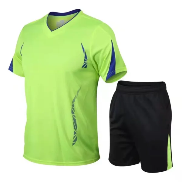2022 novo agasalho de verão masculino camiseta solta com shorts juntos roupas masculinas camisas de futebol manter conjuntos legais tamanho grande M a 5XL - Imagem 5