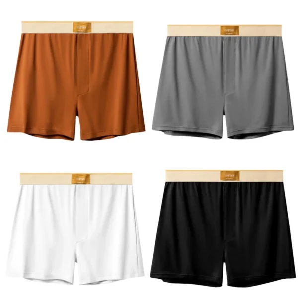 4 pçs masculino seta calças boxers de algodão shorts soltos meados de cintura masculina plus size roupa interior homewear calcinha confortável - Imagem 16