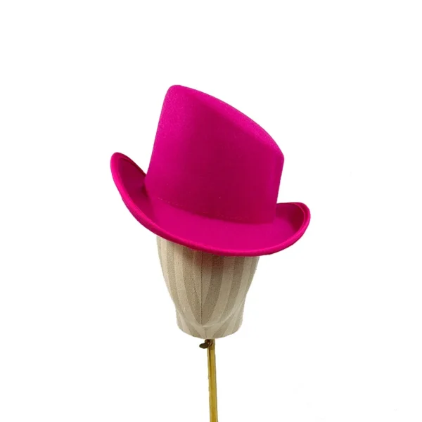 Chapéu alto inclinado masculino, chapéu de mágico preto monocromático, sombrero cavalheiro, festa curl britânica, personalidade, novo, 60cm - Imagem 22