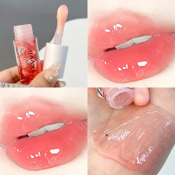 Óleo labial de gelatina de cristal à prova d'água, hidratante duradouro, casaco labial para batom, brilho labial colorido, lábios claros, bálsamo labial  4.3  7 avaliações  ౹  100 vendidosCor: 020201Itens similaresCoreano Kawaii Honey Peach Lip Oil, Longa Duração Hidrata o Soro, - Imagem 7