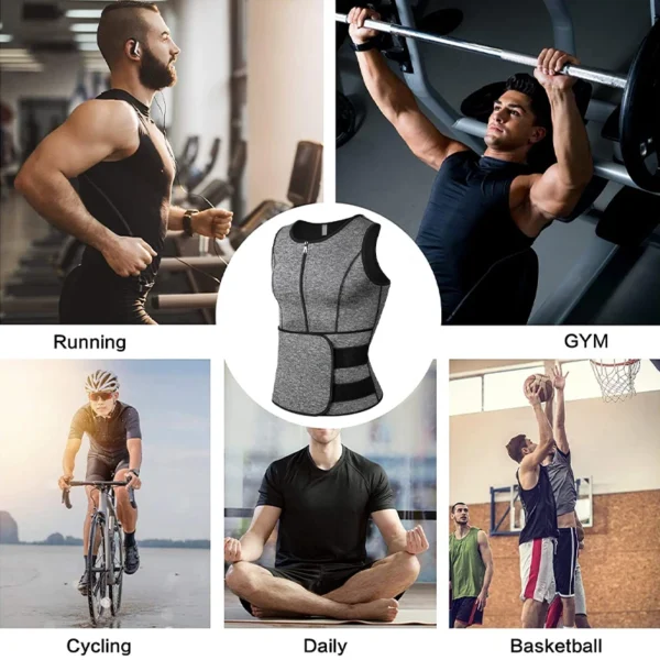 Neoprene sauna suor colete cintura formador corset corpo shaper zíper emagrecimento tanque superior queimador de gordura treino perda de peso shapewear - Imagem 6