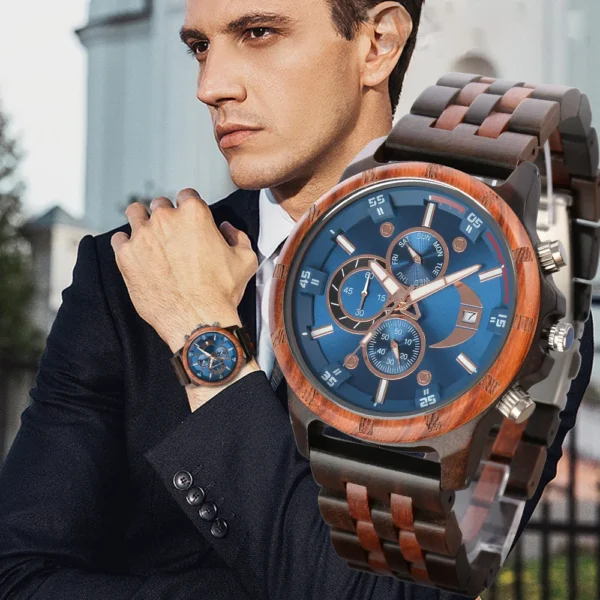 Relógios de madeira para homens, Personalizado Gravado, Relógio de madeira personalizado, Aniversário, Presente do dia do casamento para o marido, Dropshipping, Moda - Imagem 2