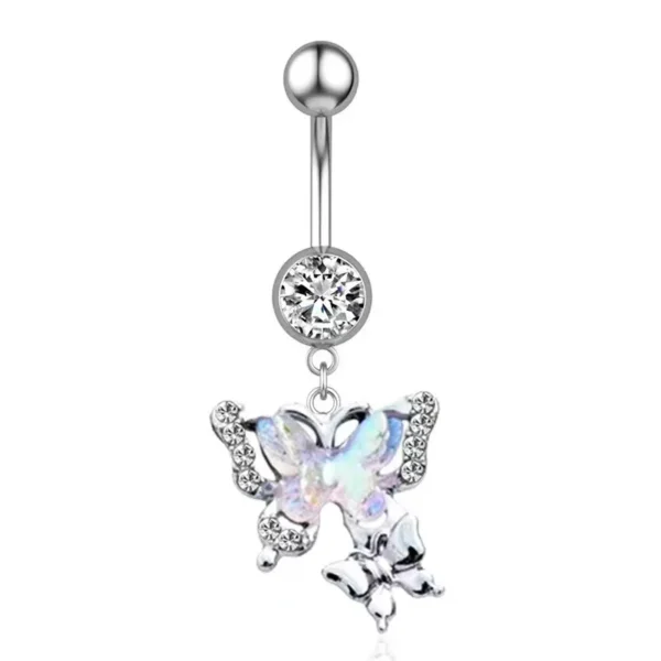 1pc Aço Inoxidável Azul Umbigo Anel Umbigo Tragu Piercing Barbell Coração Borboleta Corpo Jóias Punk Acessórios para Mulheres - Imagem 31