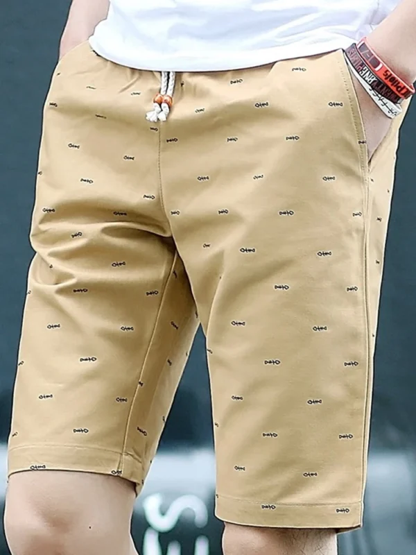 Verão Masculino Fishbone Print shorts calças Algodão Solto Casual Moda Praia pantalones cortos Joggers Streetwear short homme - Imagem 8