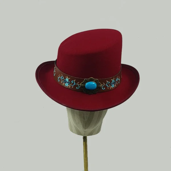 Chapéu alto inclinado masculino, chapéu de mágico preto monocromático, sombrero cavalheiro, festa curl britânica, personalidade, novo, 60cm - Imagem 27