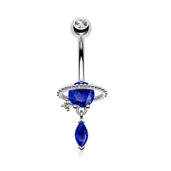1pc Aço Inoxidável Azul Umbigo Anel Umbigo Tragu Piercing Barbell Coração Borboleta Corpo Jóias Punk Acessórios para Mulheres - Imagem 5