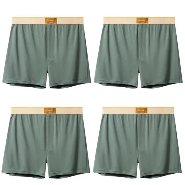 4 pçs masculino seta calças boxers de algodão shorts soltos meados de cintura masculina plus size roupa interior homewear calcinha confortável - Imagem 13