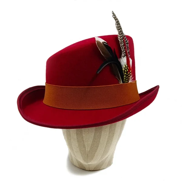 Chapéu alto inclinado masculino, chapéu de mágico preto monocromático, sombrero cavalheiro, festa curl britânica, personalidade, novo, 60cm - Imagem 35