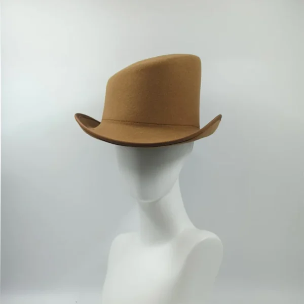 Chapéu alto inclinado masculino, chapéu de mágico preto monocromático, sombrero cavalheiro, festa curl britânica, personalidade, novo, 60cm - Imagem 10