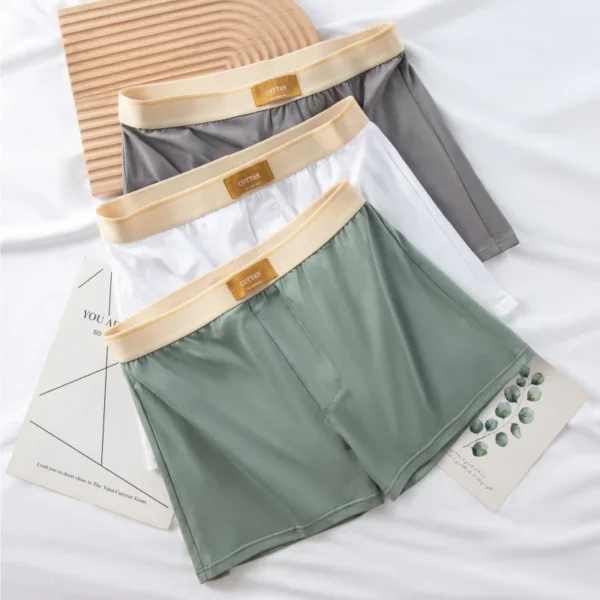 4 pçs masculino seta calças boxers de algodão shorts soltos meados de cintura masculina plus size roupa interior homewear calcinha confortável - Imagem 2