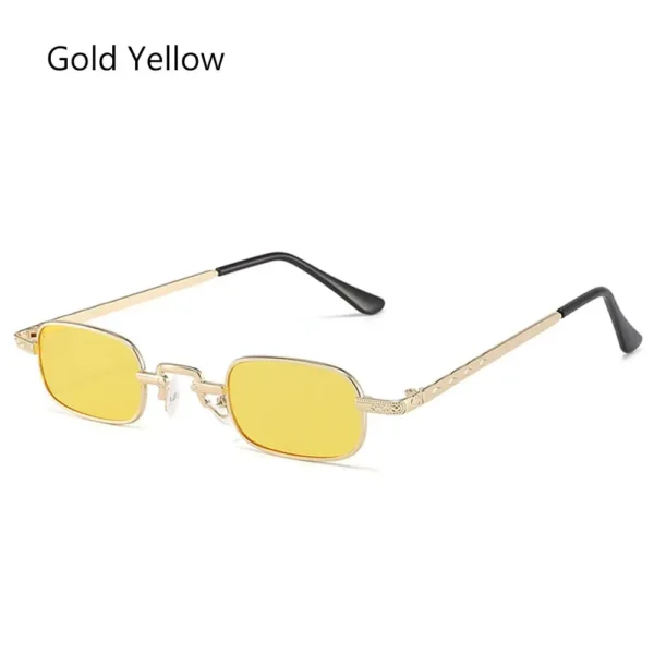 1pc para mulher pequeno retângulo óculos de sol retro metal frame punk vintage viagem máscaras uv400 proteção óculos de sol - Imagem 7