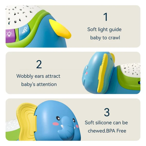 Brinquedo Baby Crawling Toys Musical Elephant - Imagem 6