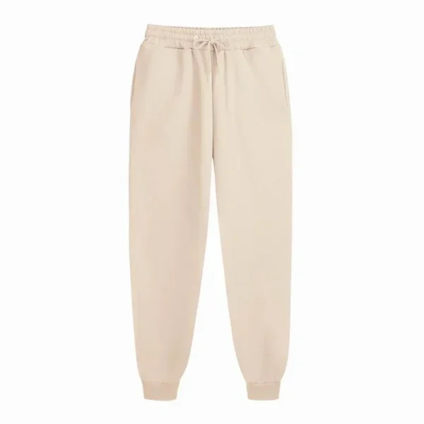 Calças de moletom casuais masculinas, calças esportivas de lã, unissex, moda sólida, calças soltas, streetwear, outono, inverno, calças de corrida, fitness - Imagem 12