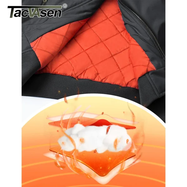 TACVASEN-Jaquetas bombardeiras acolchoadas para homens, jaqueta piloto, moda casual de beisebol, streetwear varsity, casaco retrô, inverno - Imagem 4
