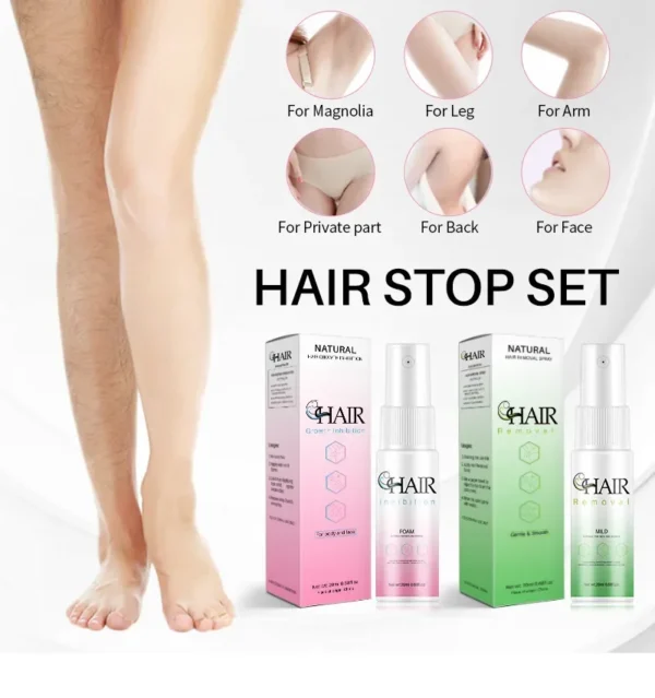 Spray de depilação rápida para homens e mulheres, inibidor indolor do crescimento do cabelo, axila do braço, perna depilatória permanente, beleza saúde, 10pcs - Imagem 6