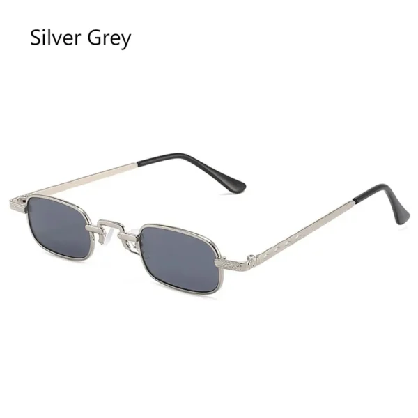 1pc para mulher pequeno retângulo óculos de sol retro metal frame punk vintage viagem máscaras uv400 proteção óculos de sol - Imagem 8
