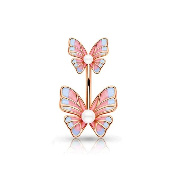 1pc Aço Inoxidável Azul Umbigo Anel Umbigo Tragu Piercing Barbell Coração Borboleta Corpo Jóias Punk Acessórios para Mulheres - Imagem 18