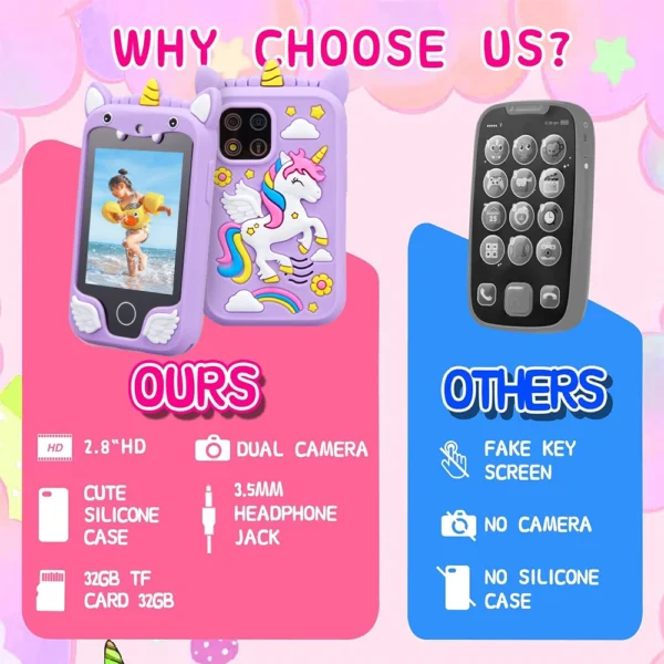 Brinquedo Kids Smart Phone Camera Toys Touchscreen - Imagem 6