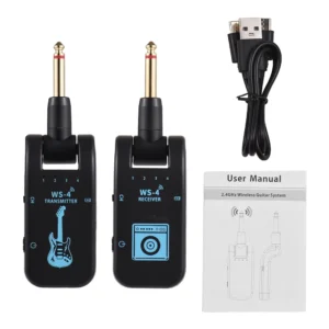 Conjunto Transmissor e Receptor Recarregável para Guitarra Elétrica, Sistema Sem Fio, Baixo, Instrumentos Elétricos de Sopro, 2.4G