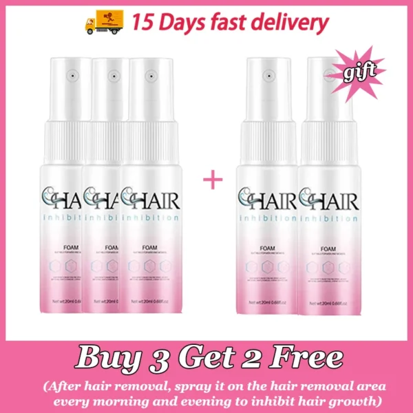 Spray de depilação rápida para homens e mulheres, inibidor indolor do crescimento do cabelo, axila do braço, perna depilatória permanente, beleza saúde, 10pcs - Imagem 7