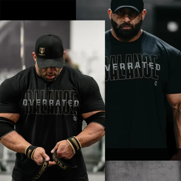 Hosion-camiseta de manga curta para homens, estilo americano, solto, respirável, fitness, músculo, difícil, esportes, clássico - Imagem 8