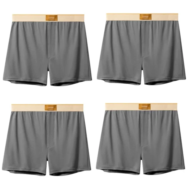 4 pçs masculino seta calças boxers de algodão shorts soltos meados de cintura masculina plus size roupa interior homewear calcinha confortável - Imagem 10