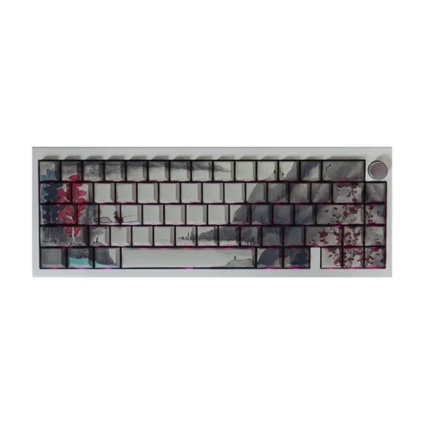 Estilo antigo pintura a tinta Keycaps, perfil cereja, PBT, sublimação de corante, letra lateral, luz através de keycaps para teclado mecânico