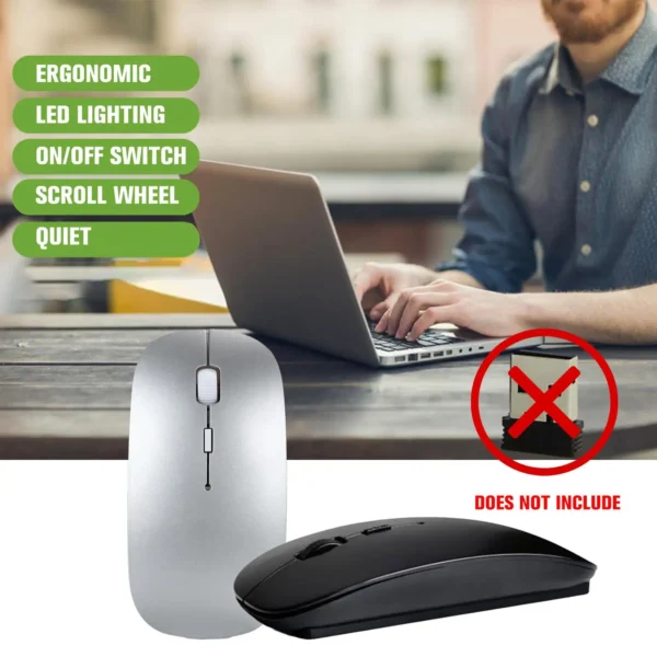 Mouse sem fio bluetooth 5.0, silencioso, ergonômico, óptico, para apple pc, ipad, atacado - Imagem 5