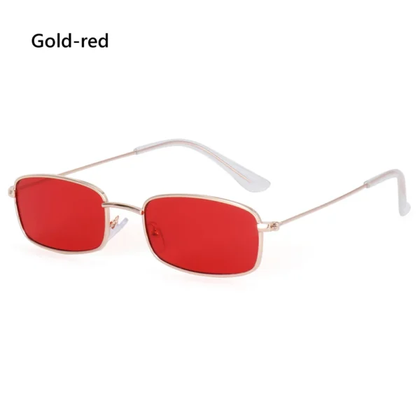 1pc para mulher pequeno retângulo óculos de sol retro metal frame punk vintage viagem máscaras uv400 proteção óculos de sol - Imagem 10