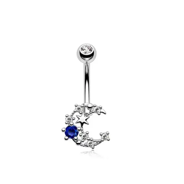 1pc Aço Inoxidável Azul Umbigo Anel Umbigo Tragu Piercing Barbell Coração Borboleta Corpo Jóias Punk Acessórios para Mulheres - Imagem 8