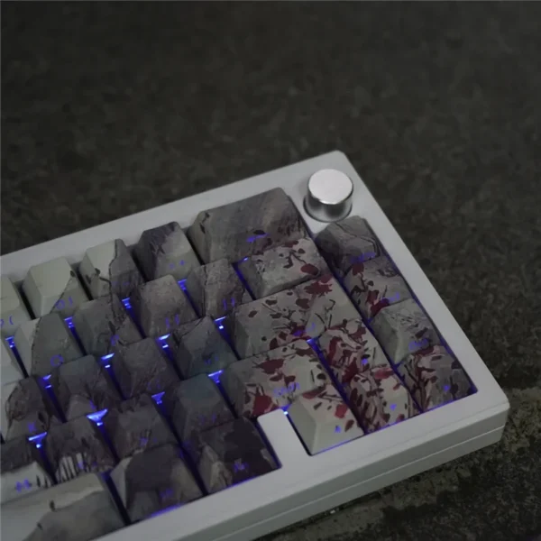 Estilo antigo pintura a tinta Keycaps, perfil cereja, PBT, sublimação de corante, letra lateral, luz através de keycaps para teclado mecânico - Imagem 5