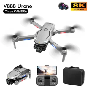 2024 novo drone v888 profissional 8k hd esc câmera sem escova fluxo óptico oa drones aéreos wifi rc uav atualizado v888 drone