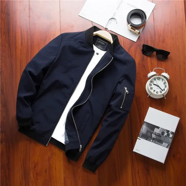 Moda Nova Jaqueta Masculina Moda Casual Slim Jaqueta Masculina Sportswear Jaqueta Bomber Jaquetas Masculinas Homens e Casacos Plus Size S-4XL - Imagem 5