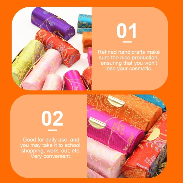 12pçs caixa de armazenamento de batom, garrafa diy, suporte feminino, bálsamo de transporte, seda vintage para mulheres com espelho portátil miss - Imagem 6